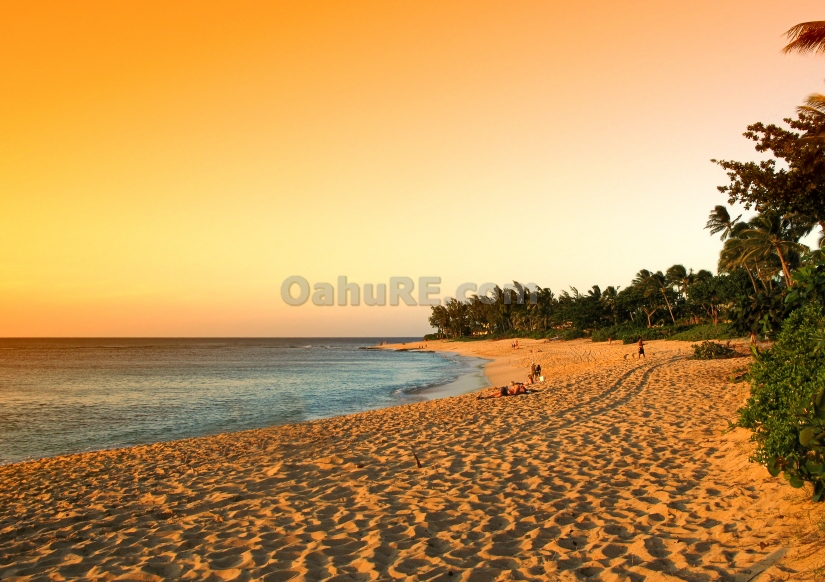 Beautiful Sunset at an Oahu Beach