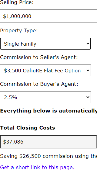 Oahu Real Estate Closing Cost Caclulator Part 1