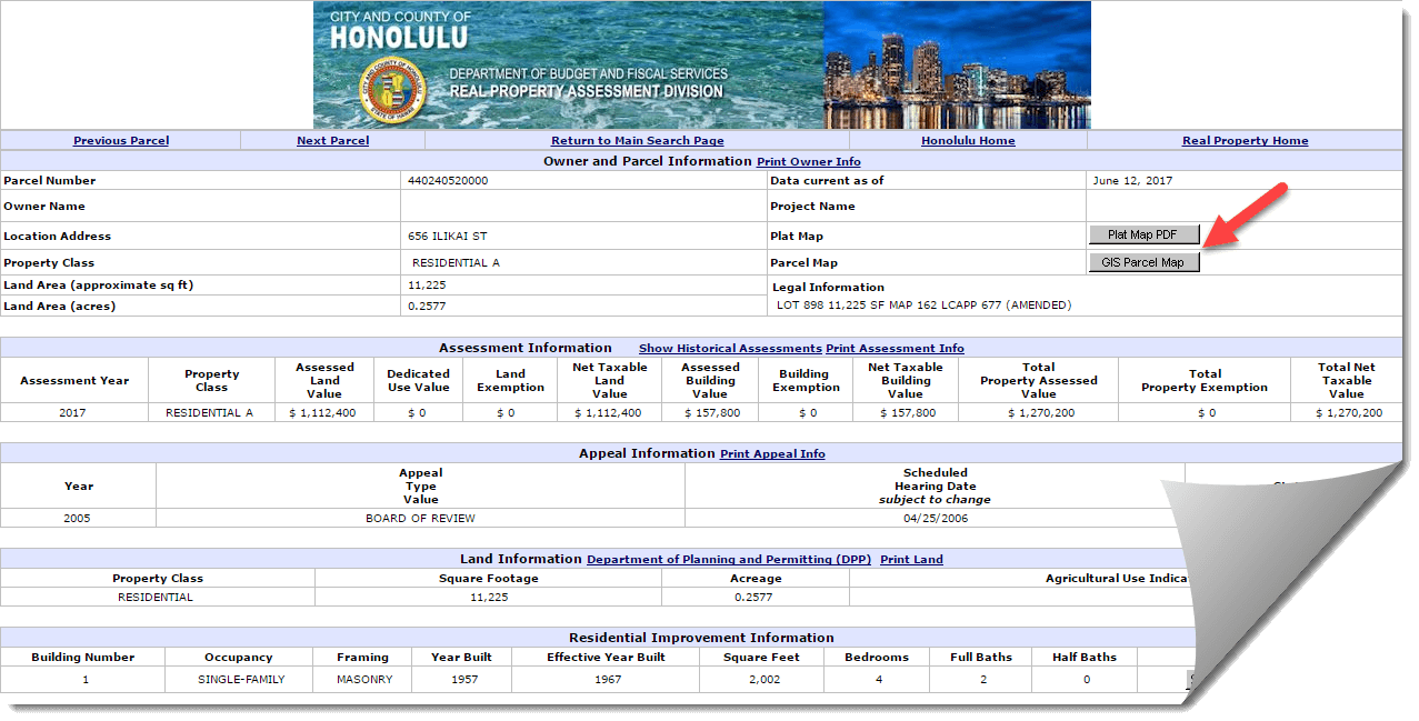 Tax Info from Honolulu City and County