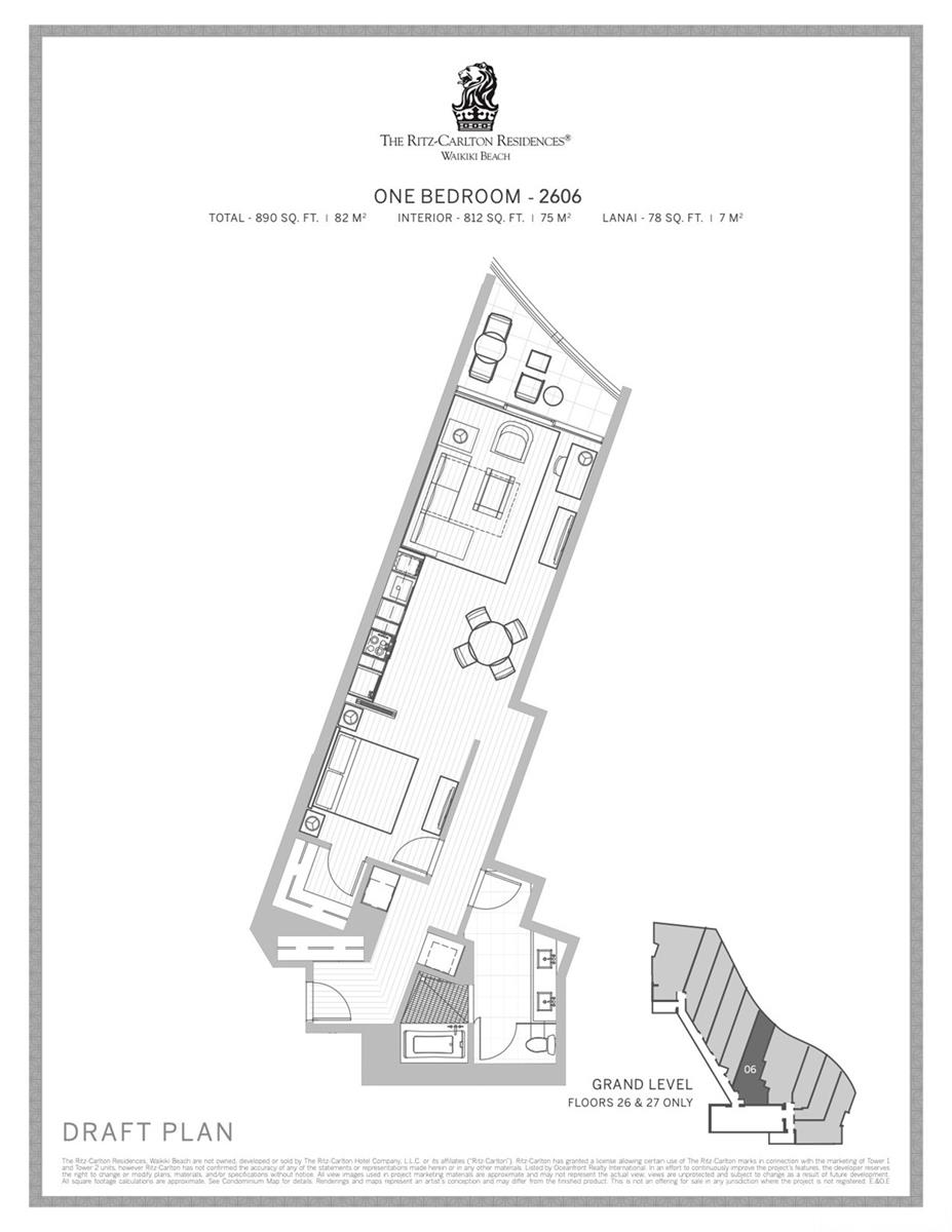 The Ritz-carlton Residences Twr 2 - 383  2139 Kuhio Avenue  Unit 2606